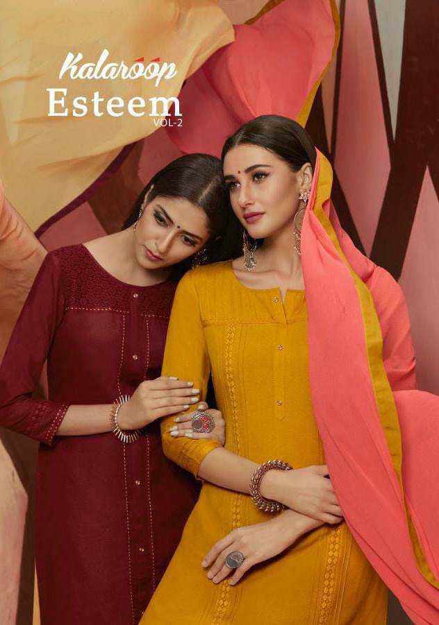 Kalaroop By Kajree Launch Esteem By Patiala Vol 2 Rayon Readymade Classy Look Salwar Suit