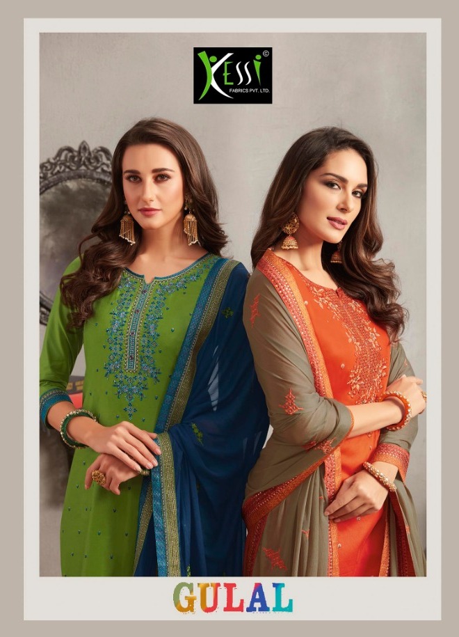 Kessi Gulal Jam Silk Embroidery Salwar Kameez Wholesaler