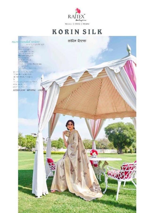 Korin Silk By Rajtex 129001-129006 Series Handloom Weaving Pretty Saree Collection