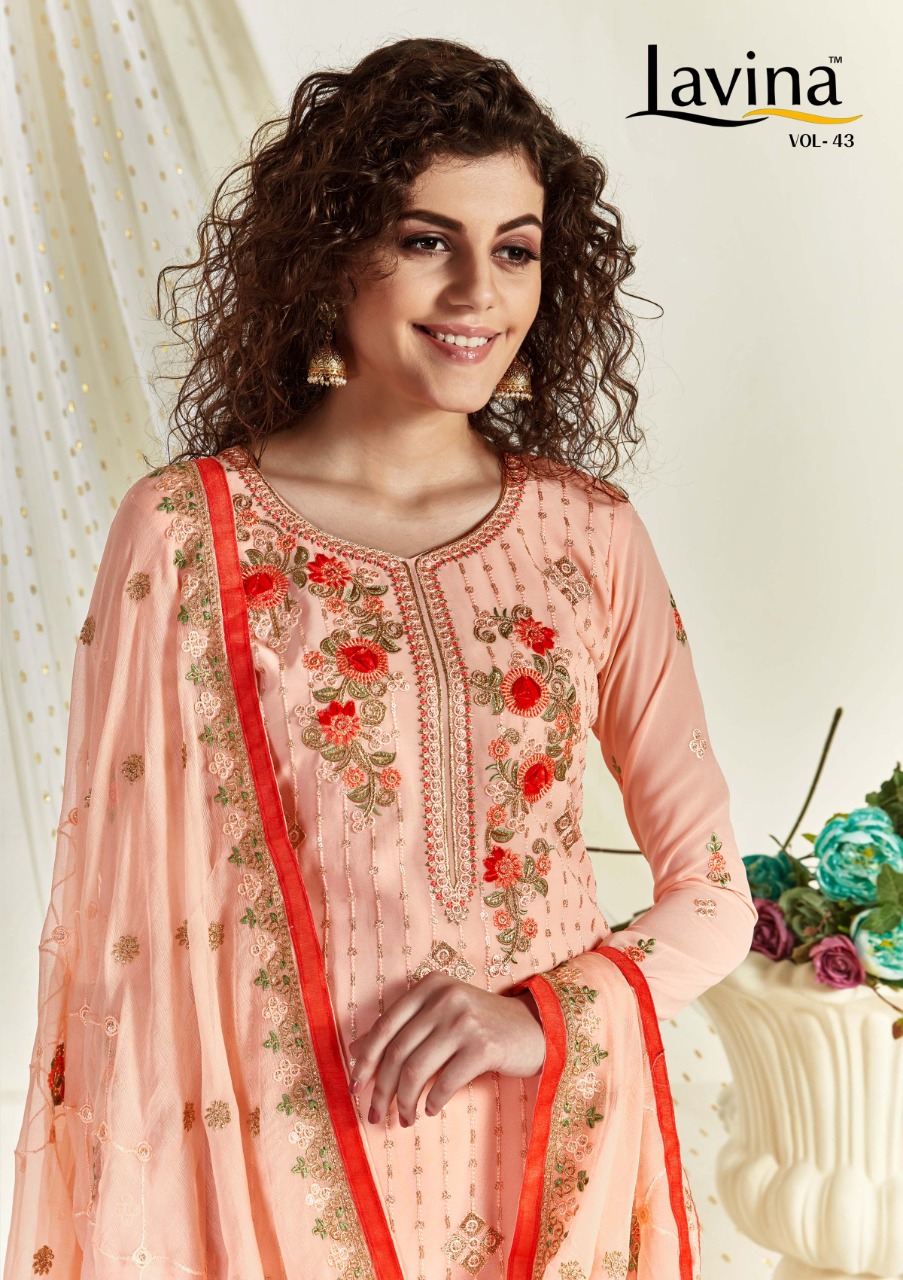 Lavina Launch Lavina Vol 43 Georgette Embroidery Heavy Suit Super Collection