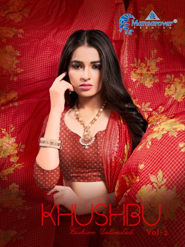 Mansarover Khushbu Vol 2 Printed Checks Designer Saree