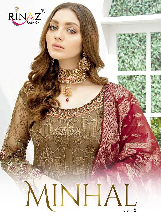 Minhal Vol 2 By Rinaz Fashion Georgette With Embroidery Exclusive Trending Series Of Pakistani Suit Concept