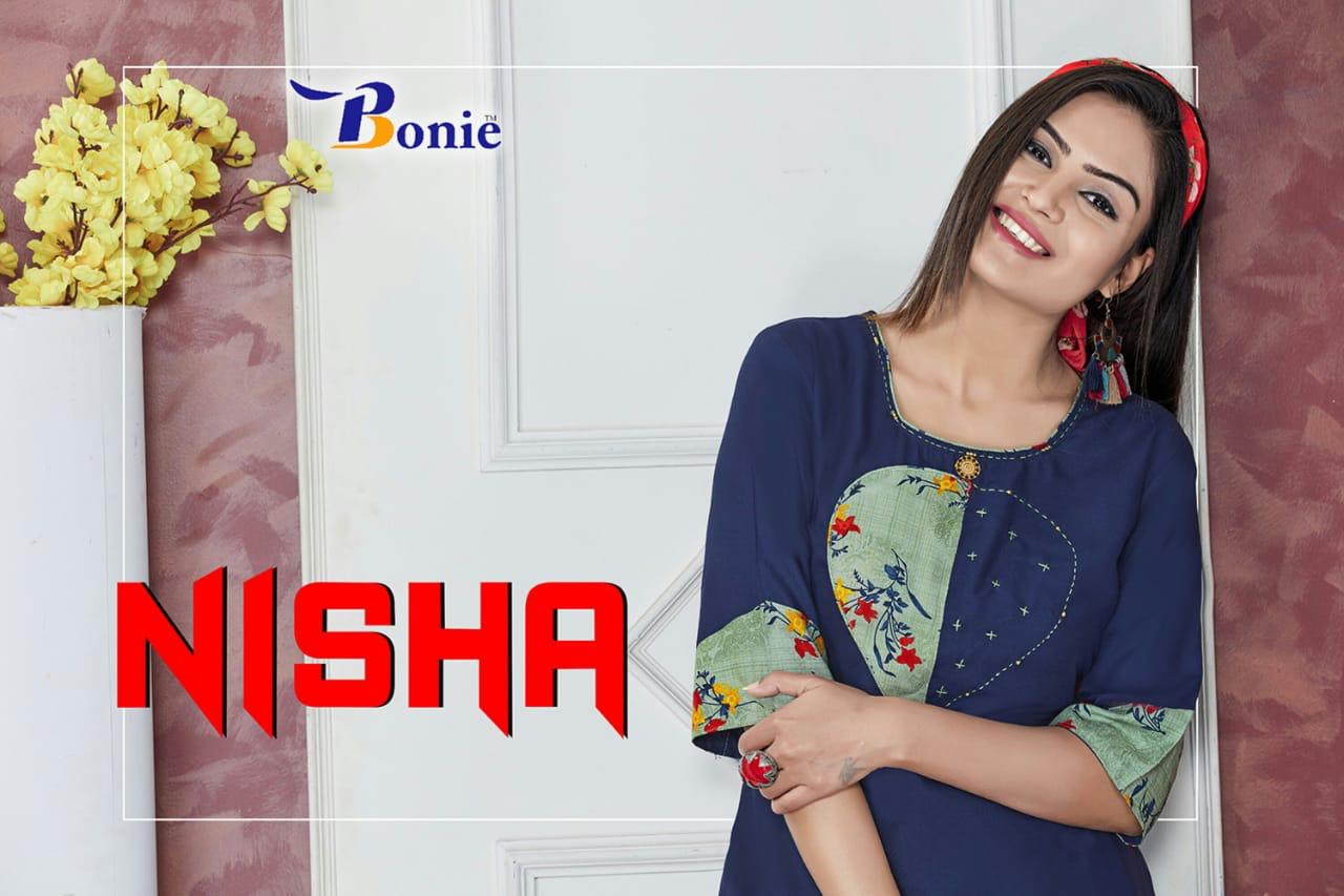 Nisha By Bonie Heavy Rayon Kurti With Skirt Online Shopping In Surat Krishna Creation