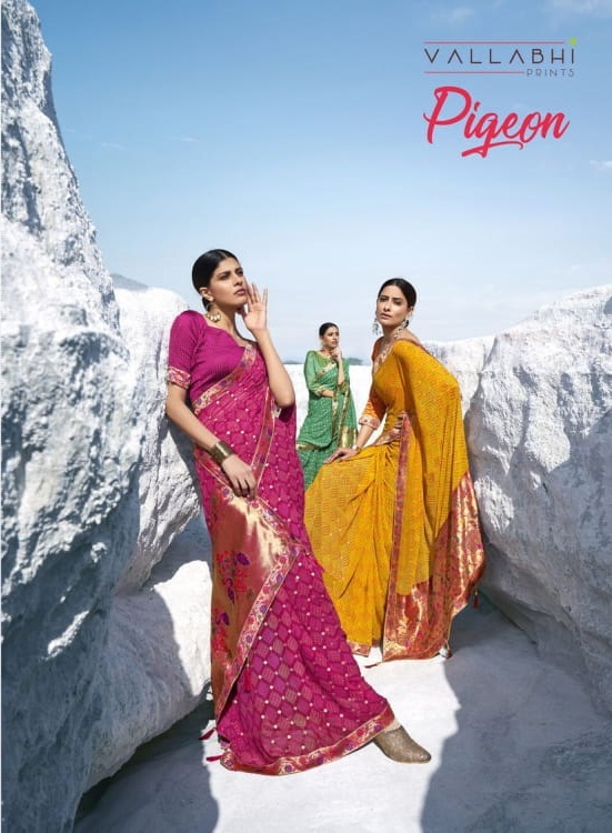 Pigeon By Vallabhi Georgette Exclusive Fancy Saree Online Supplier