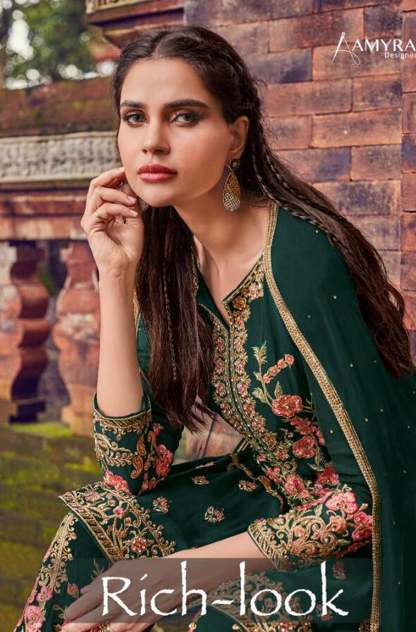 Rich Look By Amyra Designer Georgette With Special Pant Work Designer Salwar Suit