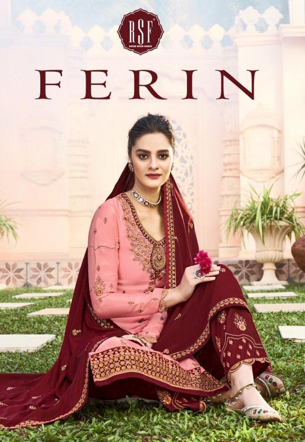 Rsf Launch Ferin Modal Satin Eith Full Embroidery Work Heavy Designer Suit Collection