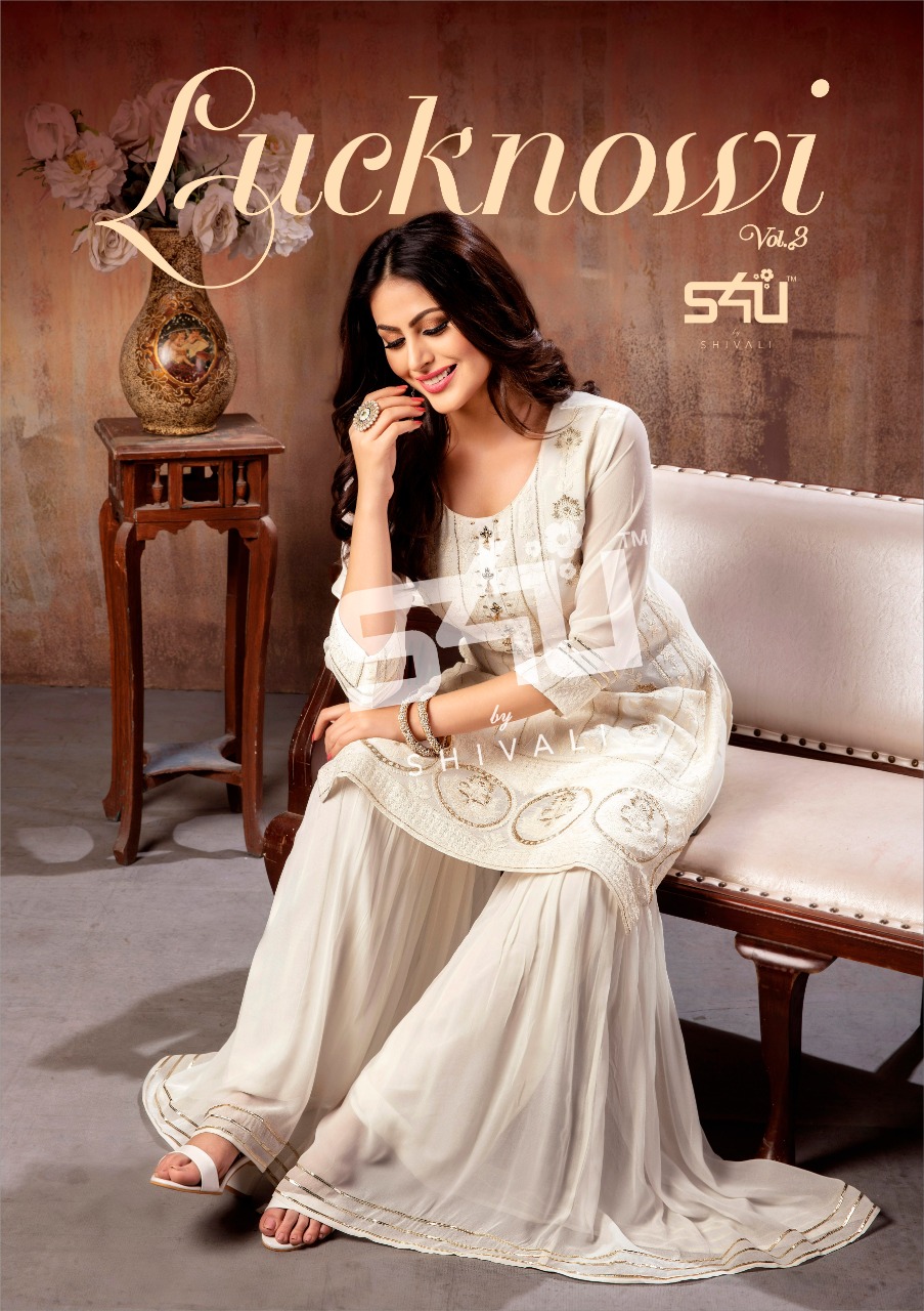 S4u Lucknowi Vol 3 Wedding Designer Long Kurtis Wholesaler By Shivali