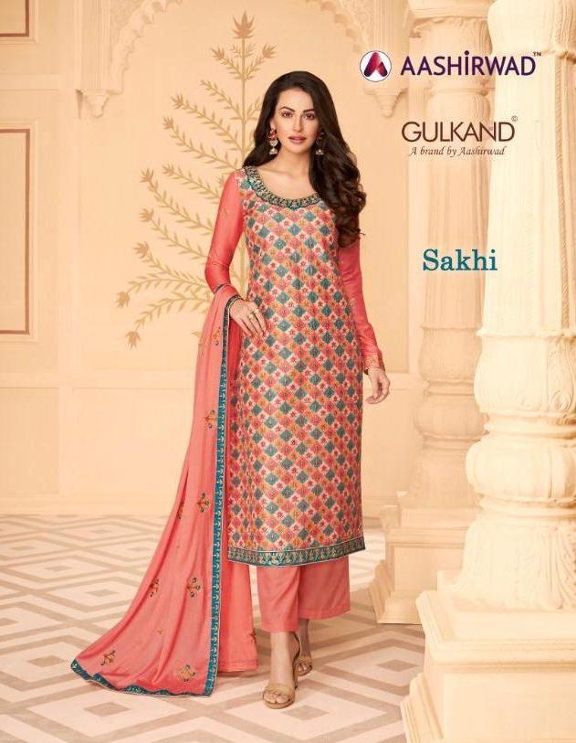 Sakhi By Aashirwad Tussar Silk Printed Embroidery Looking Charming Suit