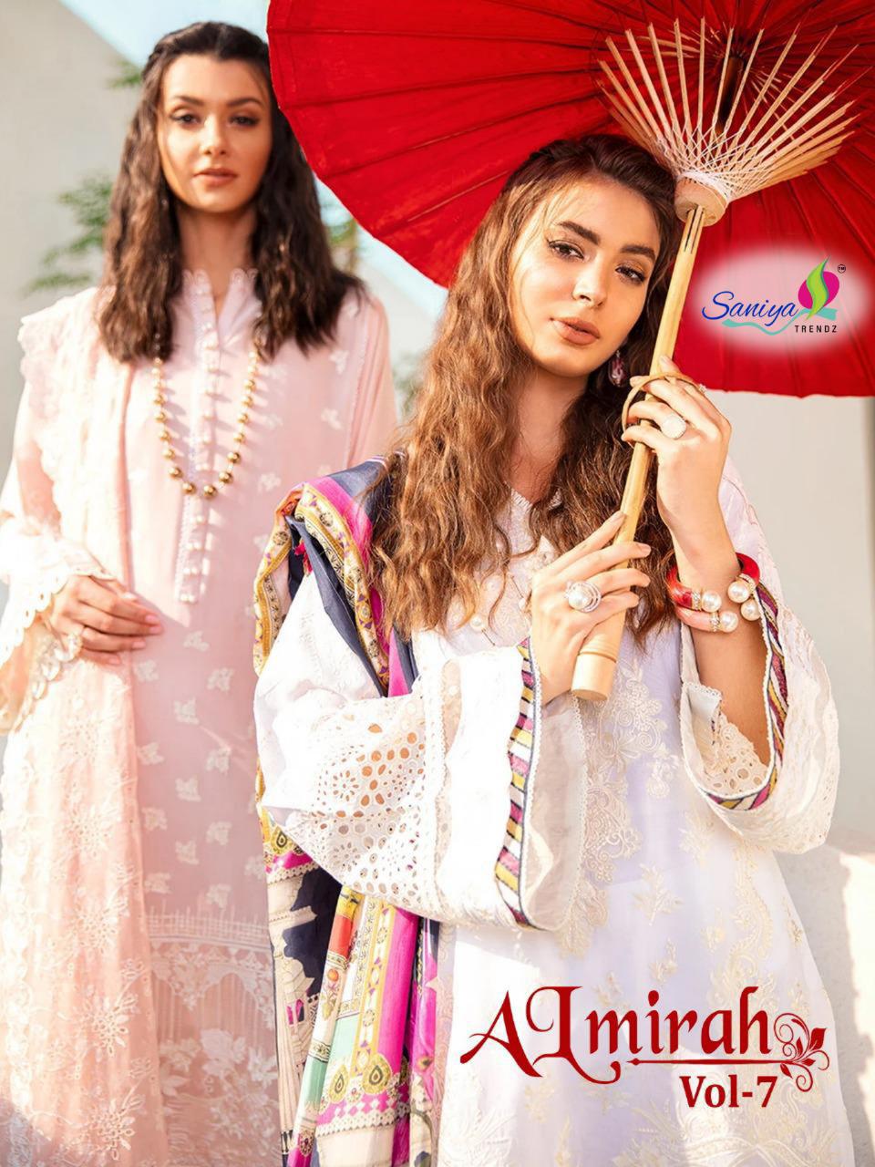 Saniya Trendz Almirah Vol 7 Pure Cotton Pakistani Suits Collection