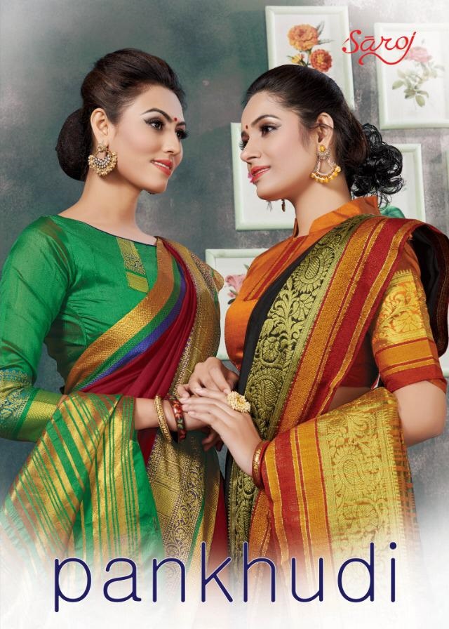 Saroj Pankhudi Cotton Jequard Casual Wear Fancy Saree Supplier