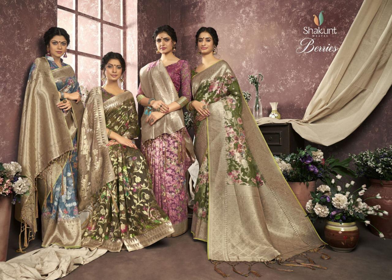 Shakunt Launch Berries Silk Saree With Rich Pallu Saree Exporter