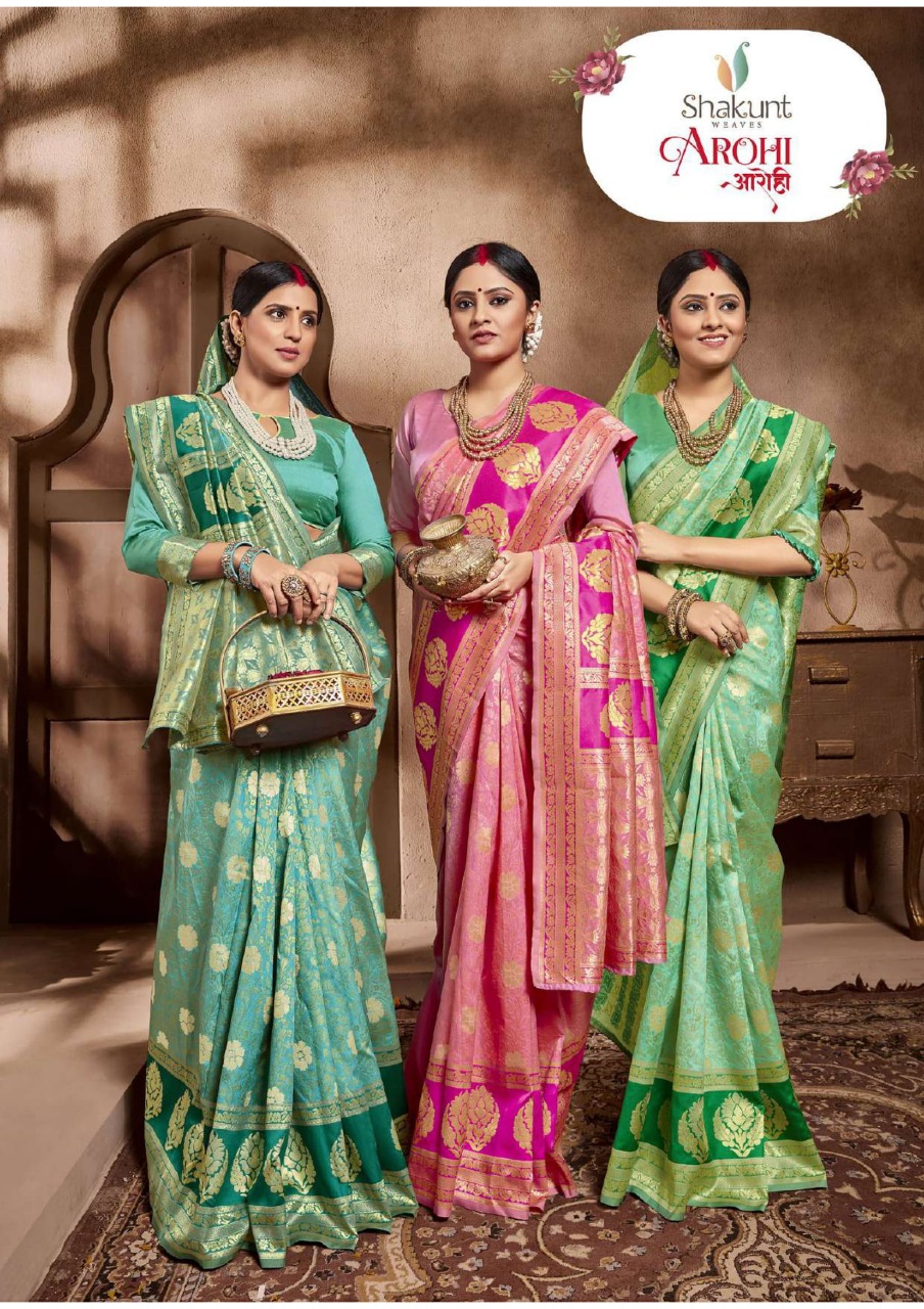 Shakunt Presenting Aarohi Traditional Look Designer Silk Saree Supplier