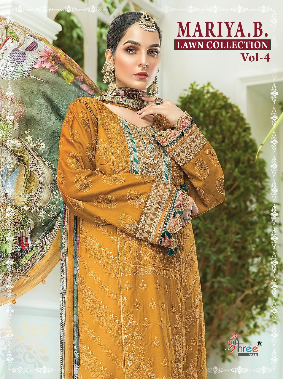 Shree Fabs Mariya B 2 Lawn Collection Vol 4 Pakistani Suits Wholesaler