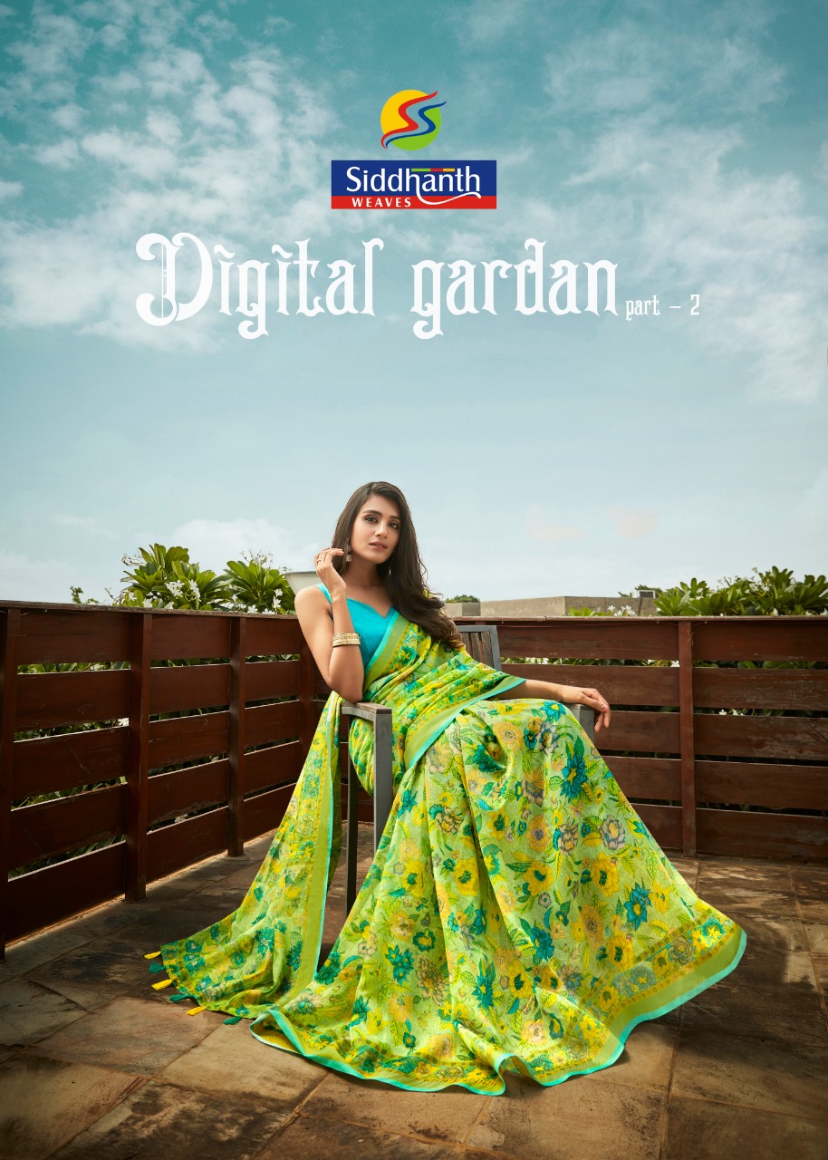 Siddhanth Weaves Digital Garden Part 2 Linen Base Casual Wear Saree Wholesaler