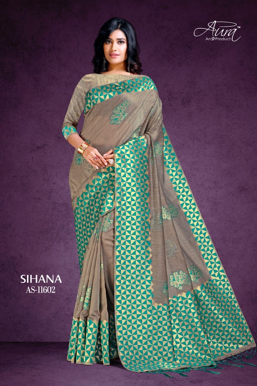 Sihana By Aura Cotton Blend Exclusive Collection Of Saree At Best Rate