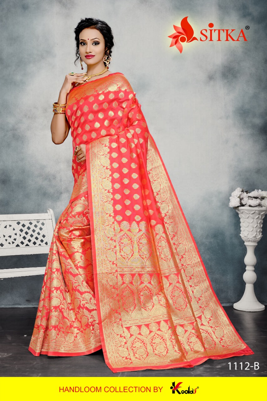 Sitka Present Sahnai 1112 Jacquard Silk Traditional Look Saree Supplier In Surat