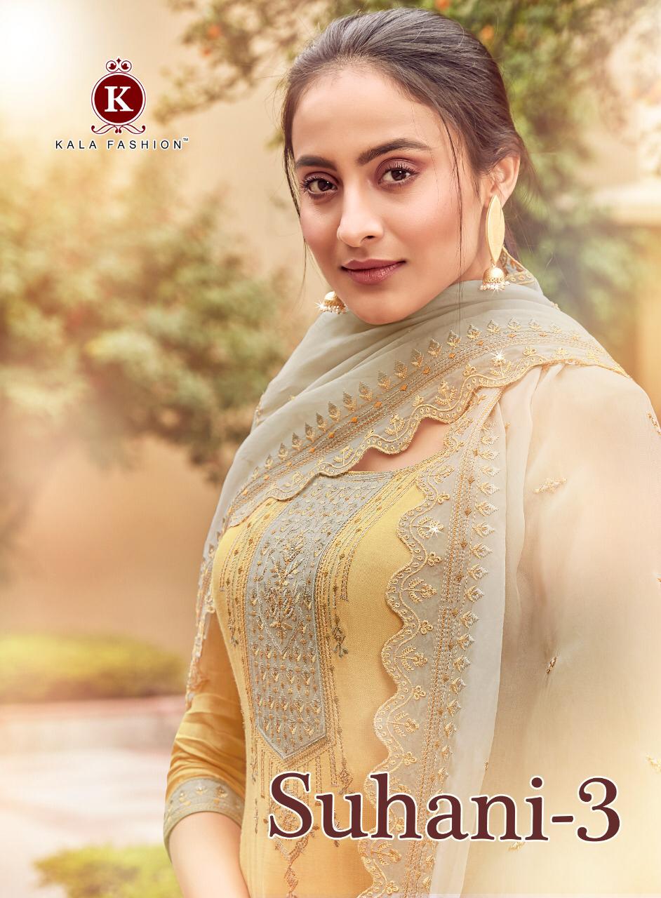 Suhani Vol 3 By Kala Fashion Pure Maslin With Embroidery Suits Designs