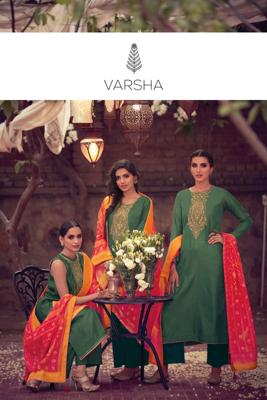 Varsha Bandhani Vol 3 Tassar Silk Thread Embroidery Excellent Salwar Kameez