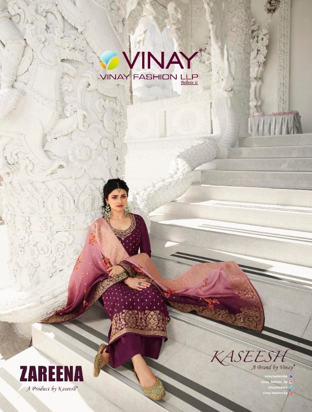 Vinay Fashion Launch Kaseesh Zareena 12751-12758 Series Dola Jacquard Designer Salwar Suit