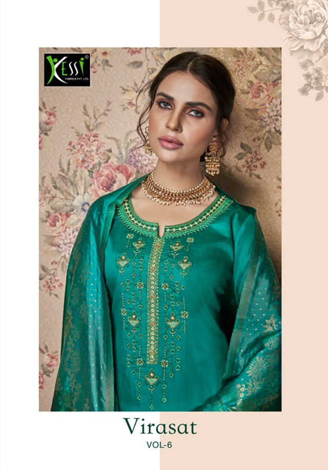 Virasat Vol 6 By Kessi Jam Silk Khatli Work Suits Collection