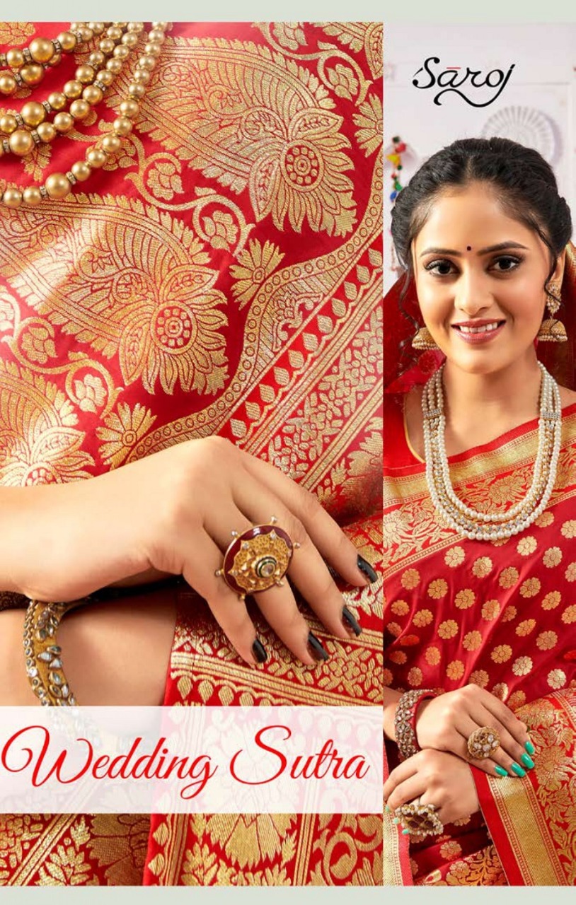 Wedding Sutra By Saroj Designer Looking Rich Silk Saree Special Red Colour Collection