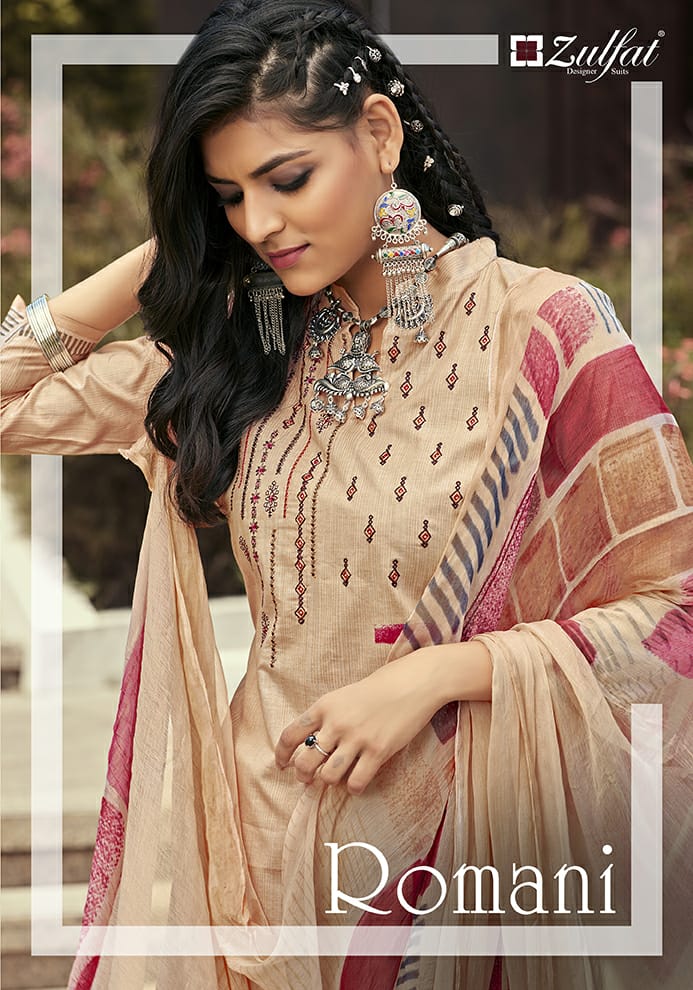 Zulfat Designer Present Romani Cotton Digital Style Salwar Suit Wholesaler