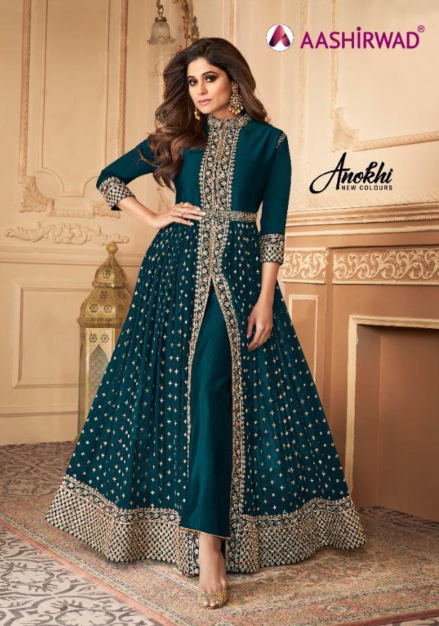 Aashirwad Presents Anokhi Real Georgette Designer Party And Wedding Wear Salwar Suits