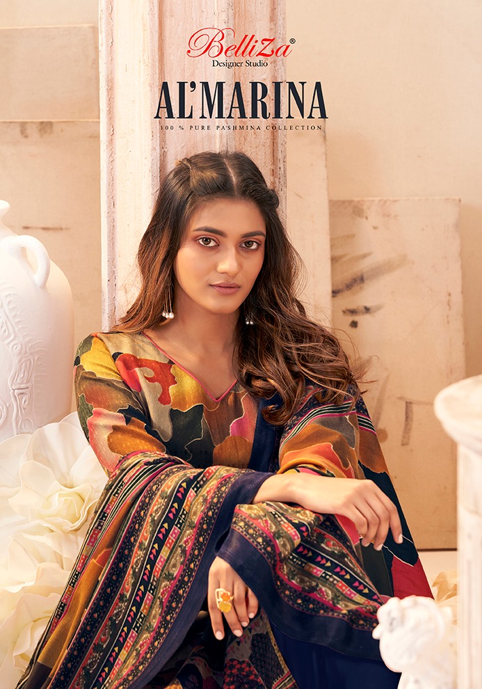 Almarina By Belliza Designer Studio Pure Pashmina Digital Style Casual Salwar Suits