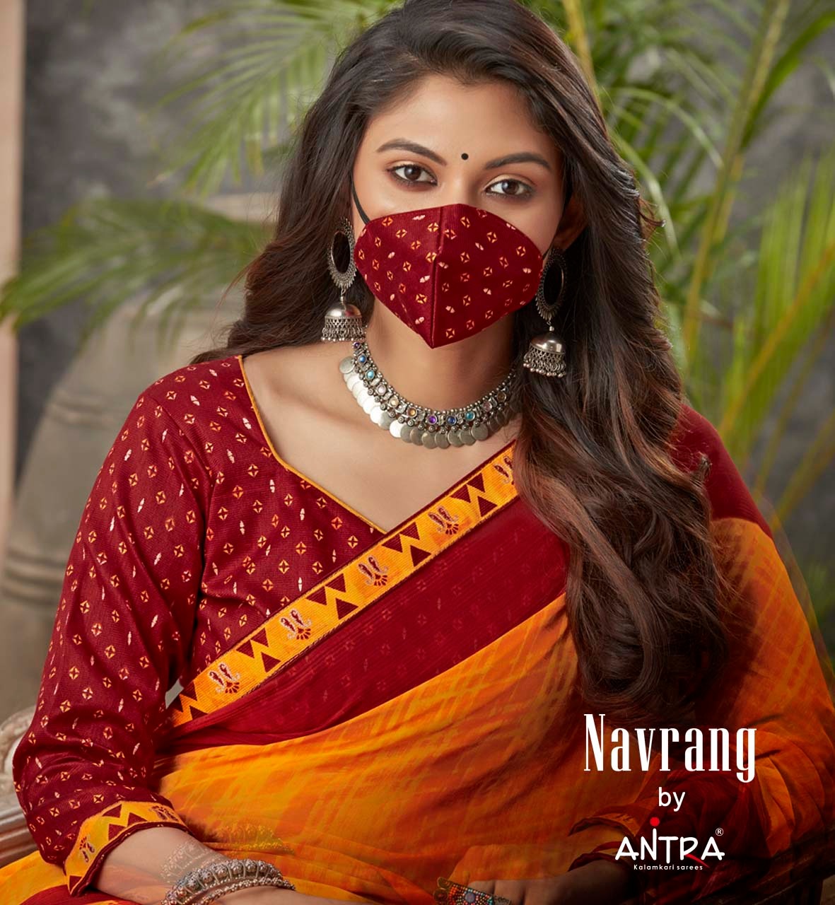 Antra Launch Navrang Fancy Printed Saree With Mask Collection