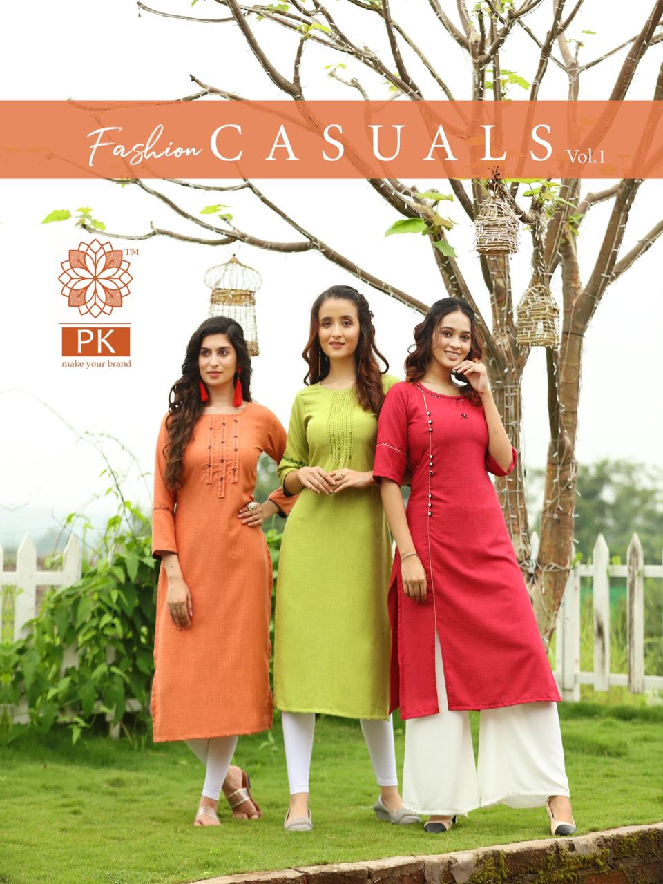 Aradhna Fashion Casuals Vol 1 By Pk Rayon Casual Wear Kurtis