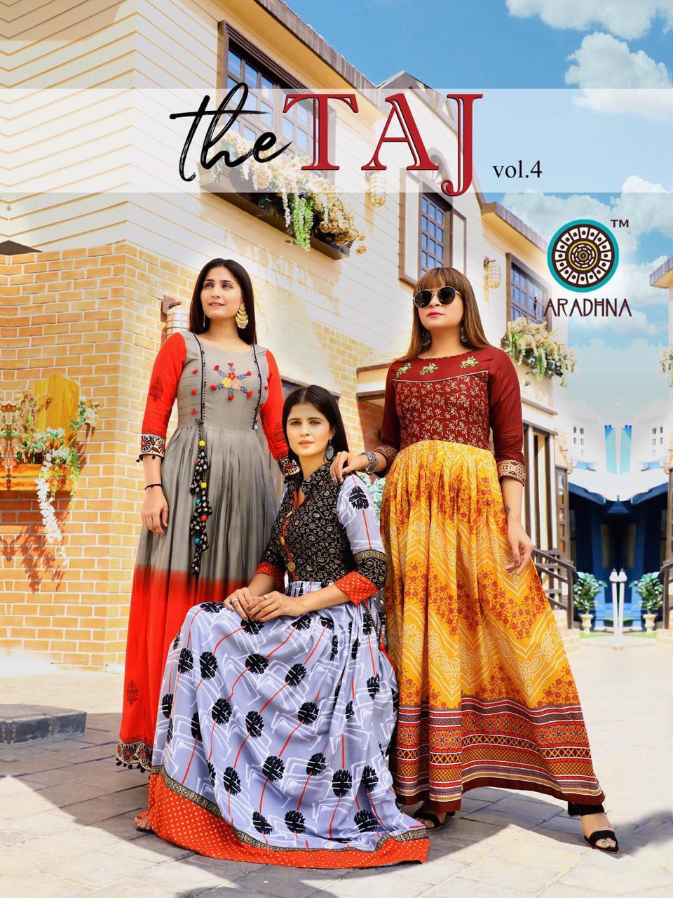 Aradhna Taj Vol 4 Rayon Cotton Long Gown Collection