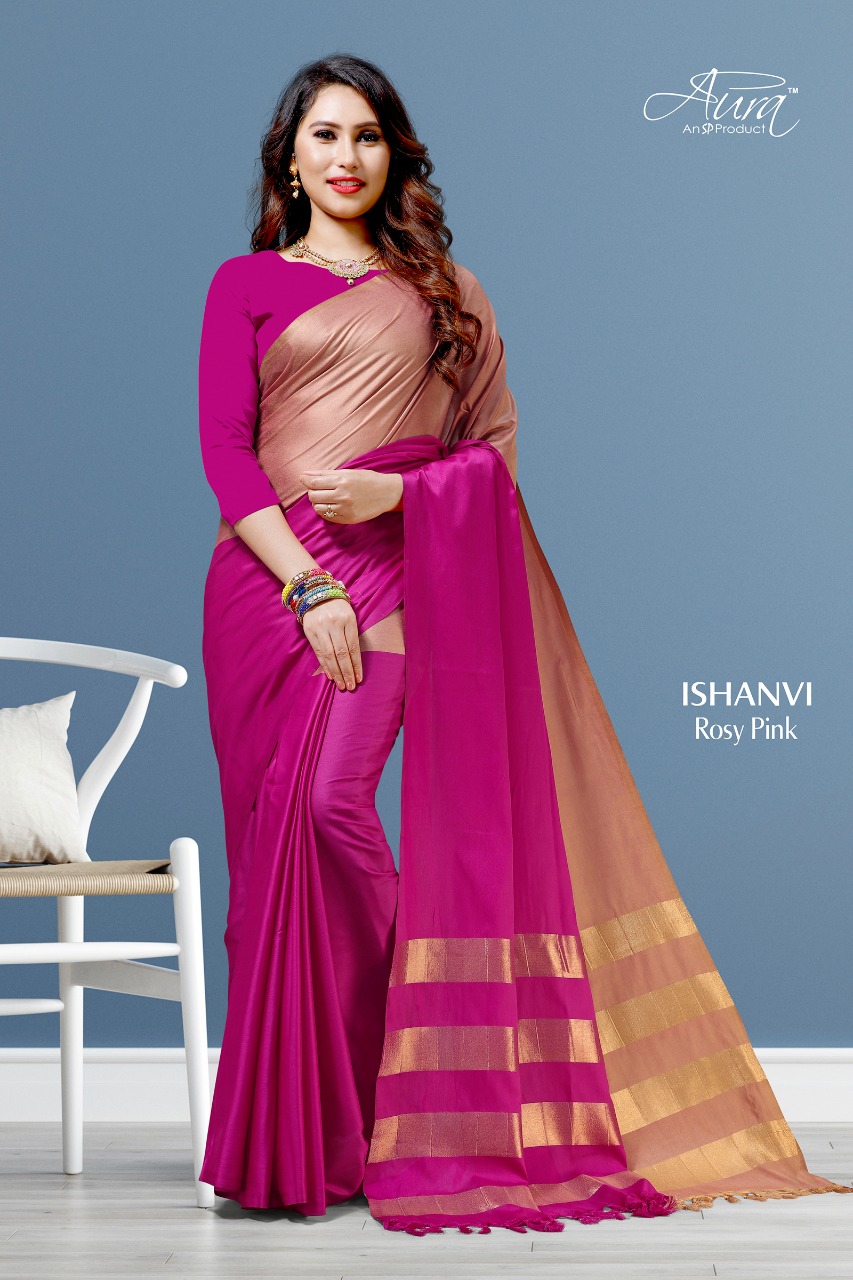 Aura Saree Launch Ishanvi Good Looking Silk Saree Supplier