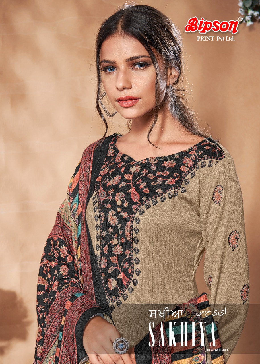 Bipson Presenting Sakhiya 1037-1040 Woollen Pashmina Digital Print Salwar Suits Wholesaler