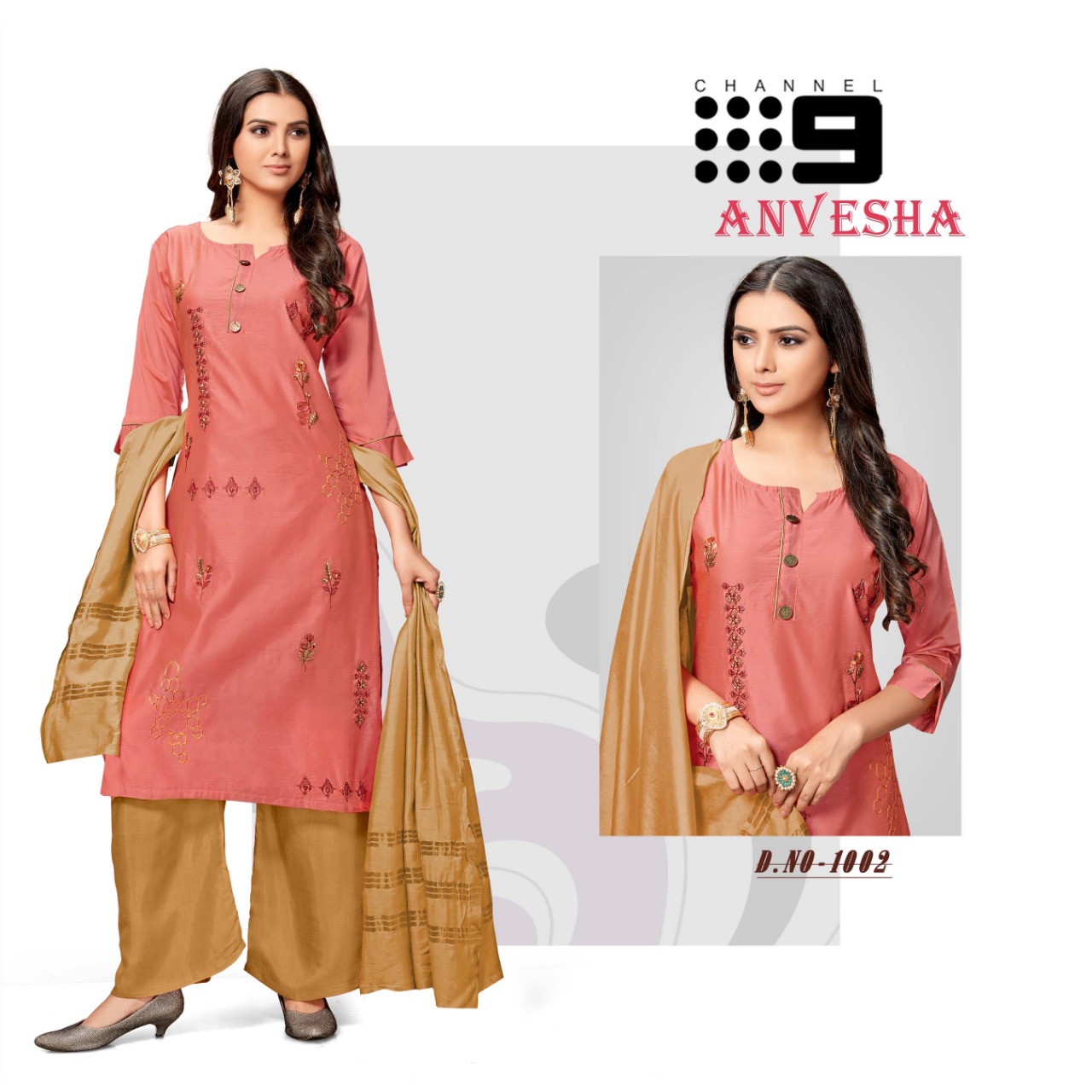 Channel 9 Launch Anvesha Silk Model Top Viscose Dupatta With Bottom Catalogs Collections