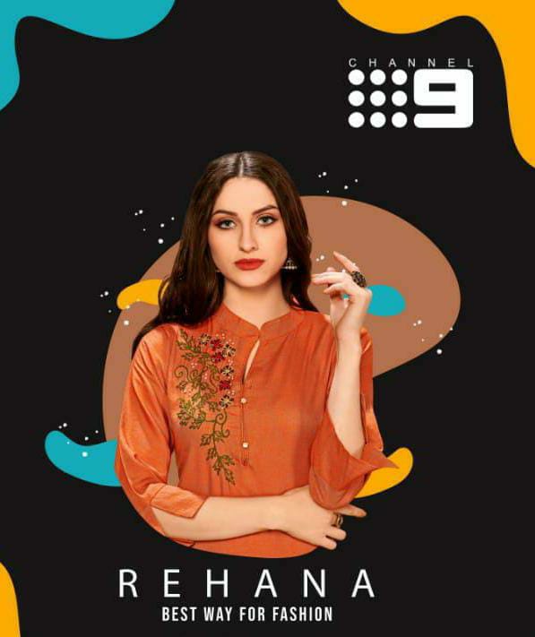 Channel 9 Present Rehana Rayon Handwork Simple Ladies Kurti