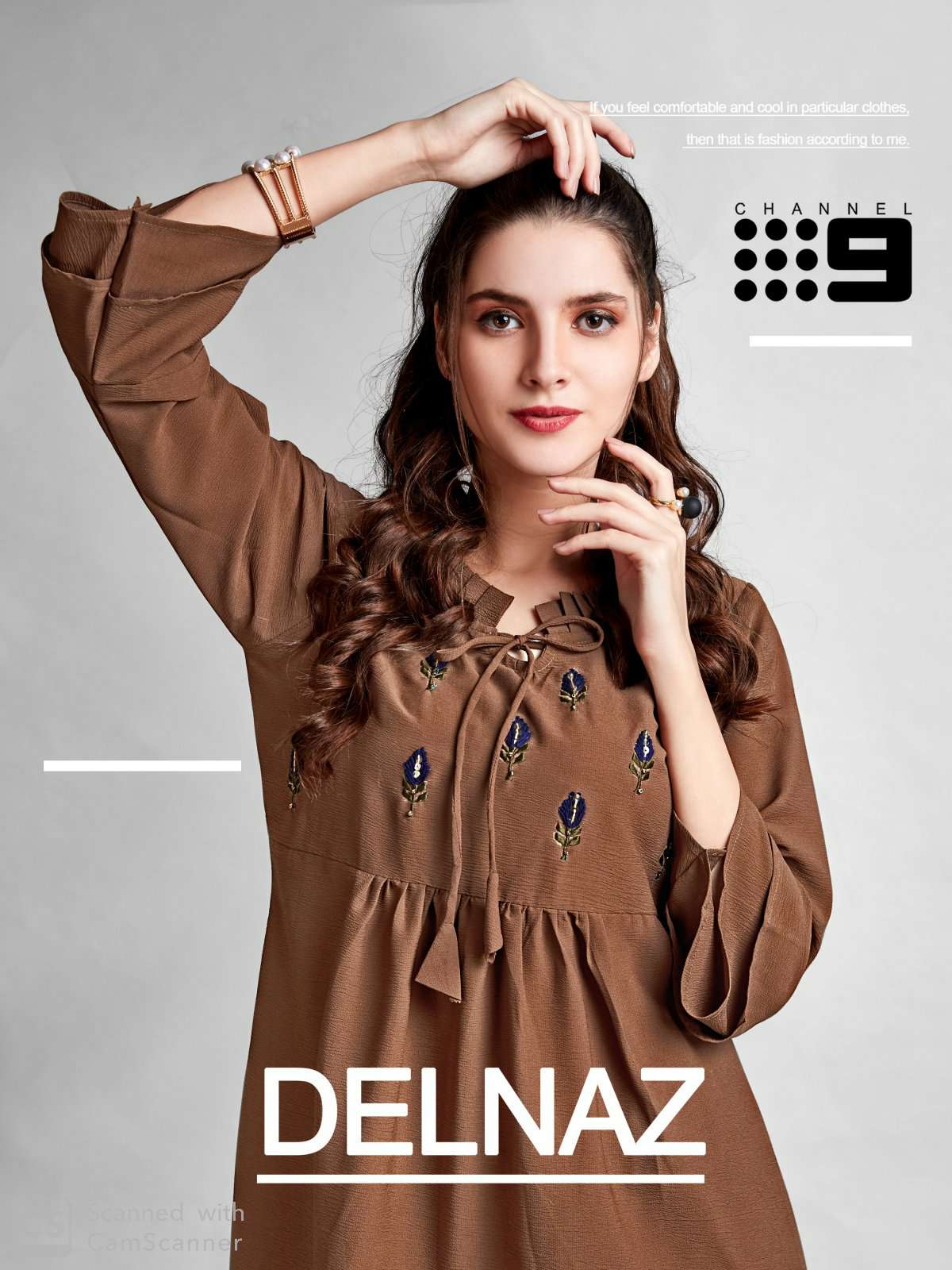 Delnaz By Channel 9 Lycra With Hand Work Short Tops Collections