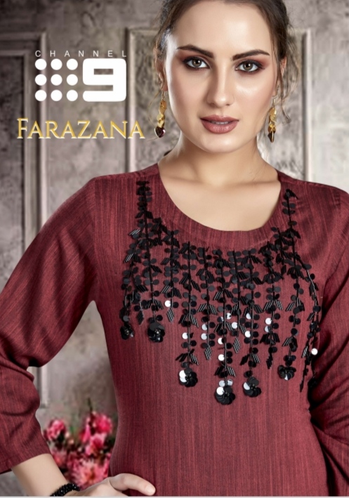 Farazana By Channel 9 Rayon Base Fancy Kurti With Plazzo Clothing Store