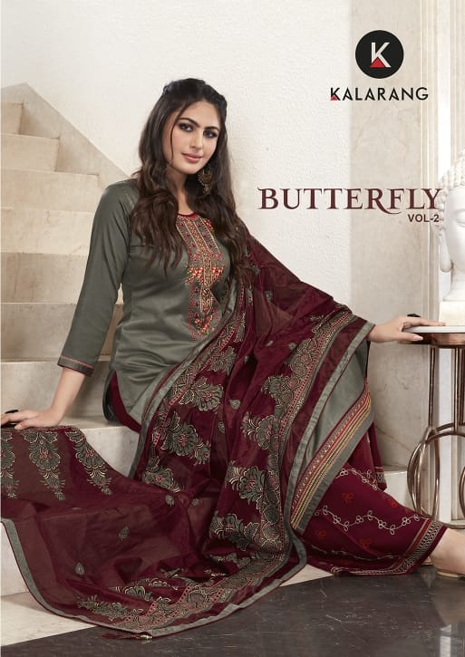 Kalarang Butterfly Vol 2 Jam Silk Cotton Fantastic Suits Materials