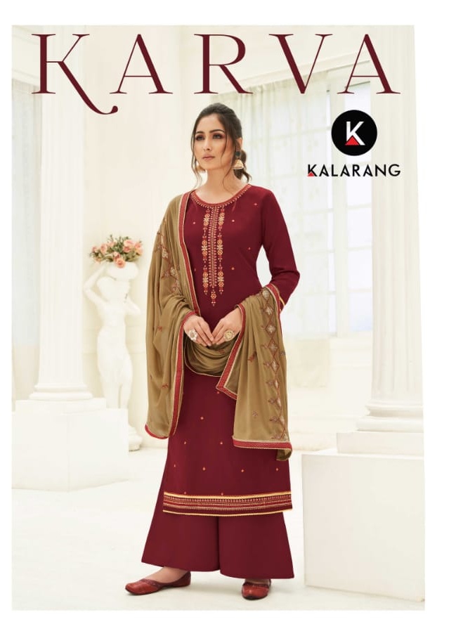 Karva By Kalarang Jam Silk Cotton Fancy Suits Designs Collection