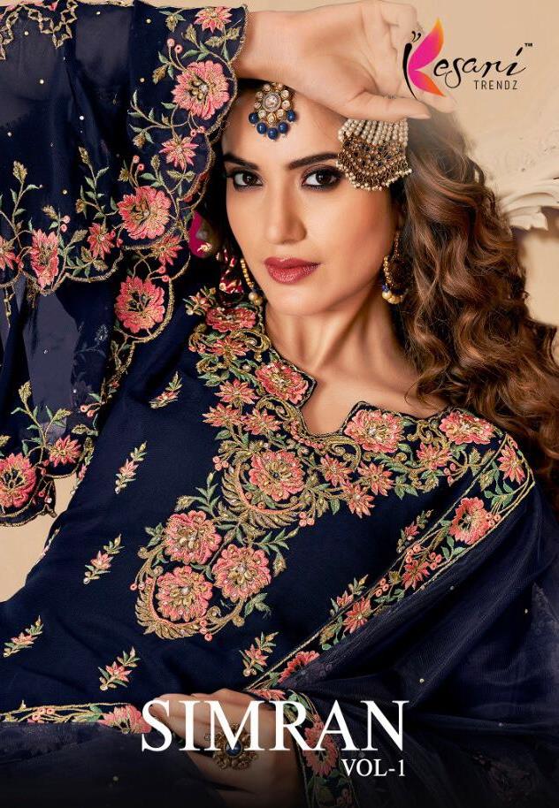 Kesari Trendz Launch Simran Vol 1 Georgette With Embroidery Party Wear Pakistani Suits