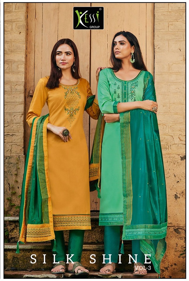 Kessi Silk Shine Vol 3 Jam Silk With Work Stylish Salwar Kameez