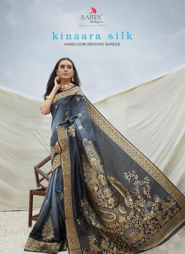 Kinaara Silk By Rajtex 137001-137004 Series Handloom Weaving Silk Saree Catalogs