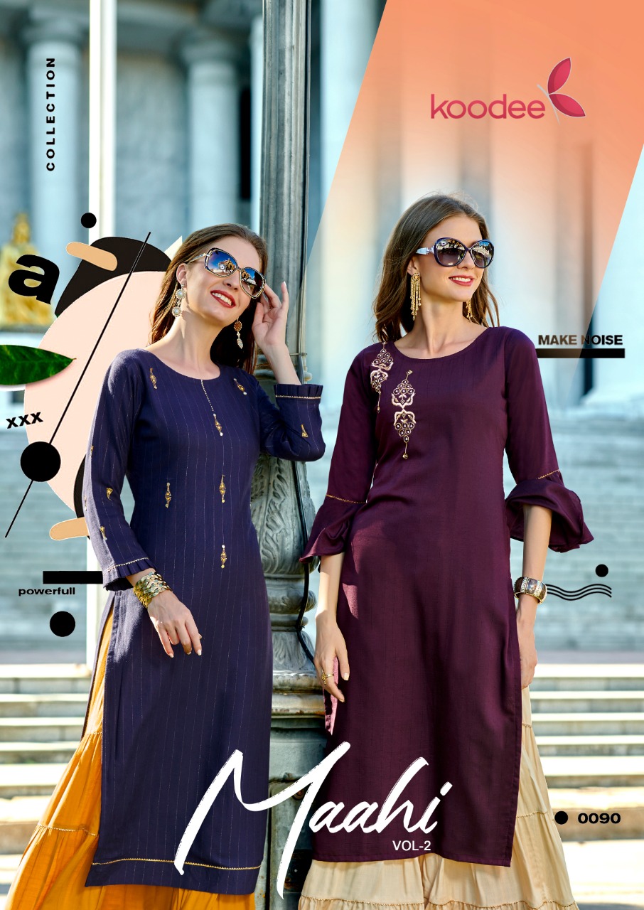 Koodee Mahi Vol 2 Chinon Exclusive Style Kurti With Sharara At Affordable Price