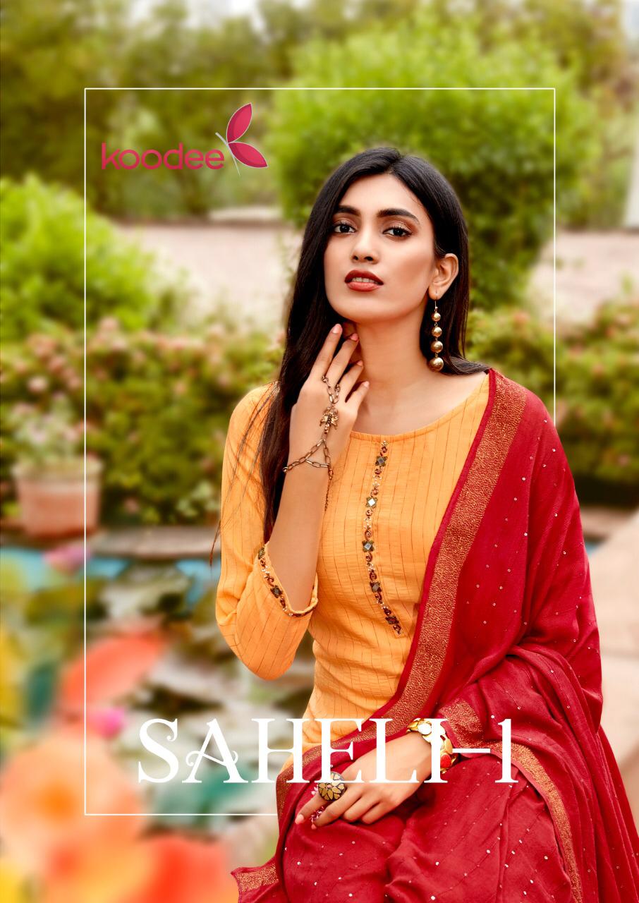 Koodee Saheli Vol 1 Viscose Cotton Monsoon With Festival Wear Kurti Pant With Dupatta