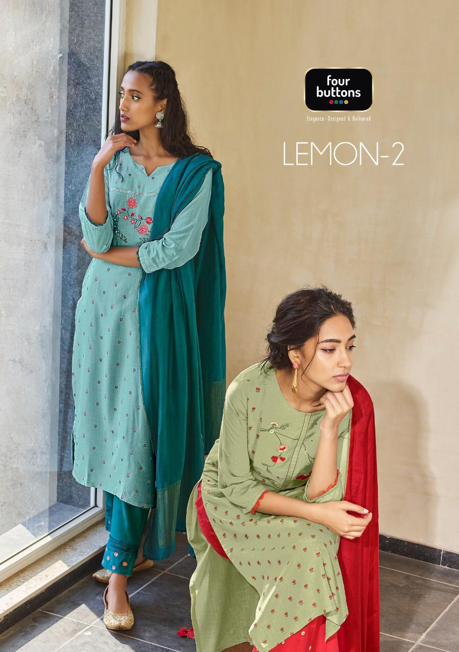 Lemon Vol 2 By Four Buttons Viscose Silk Readymade Salwar Kameez Ethnic Collection