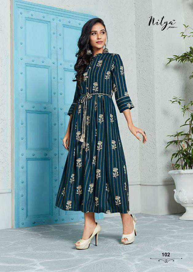 Lt Nitya Launch Kaira Vol 2 Nx Rayon Long Style Exclusive Kurti Supplier