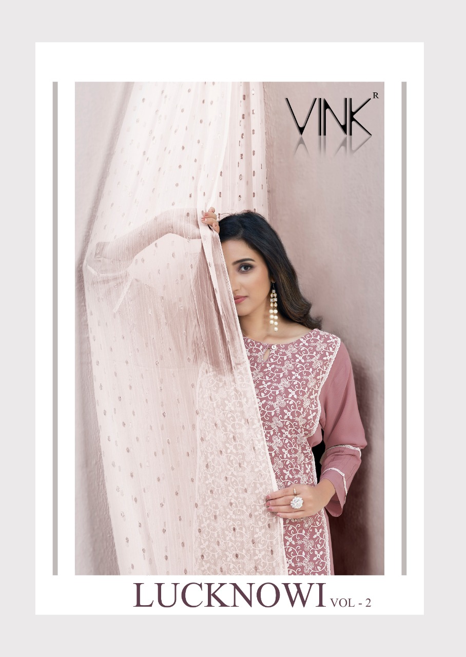 Luchnowi Vol 2 By Vink Rayon With Work Exclusive Kurti With Pants