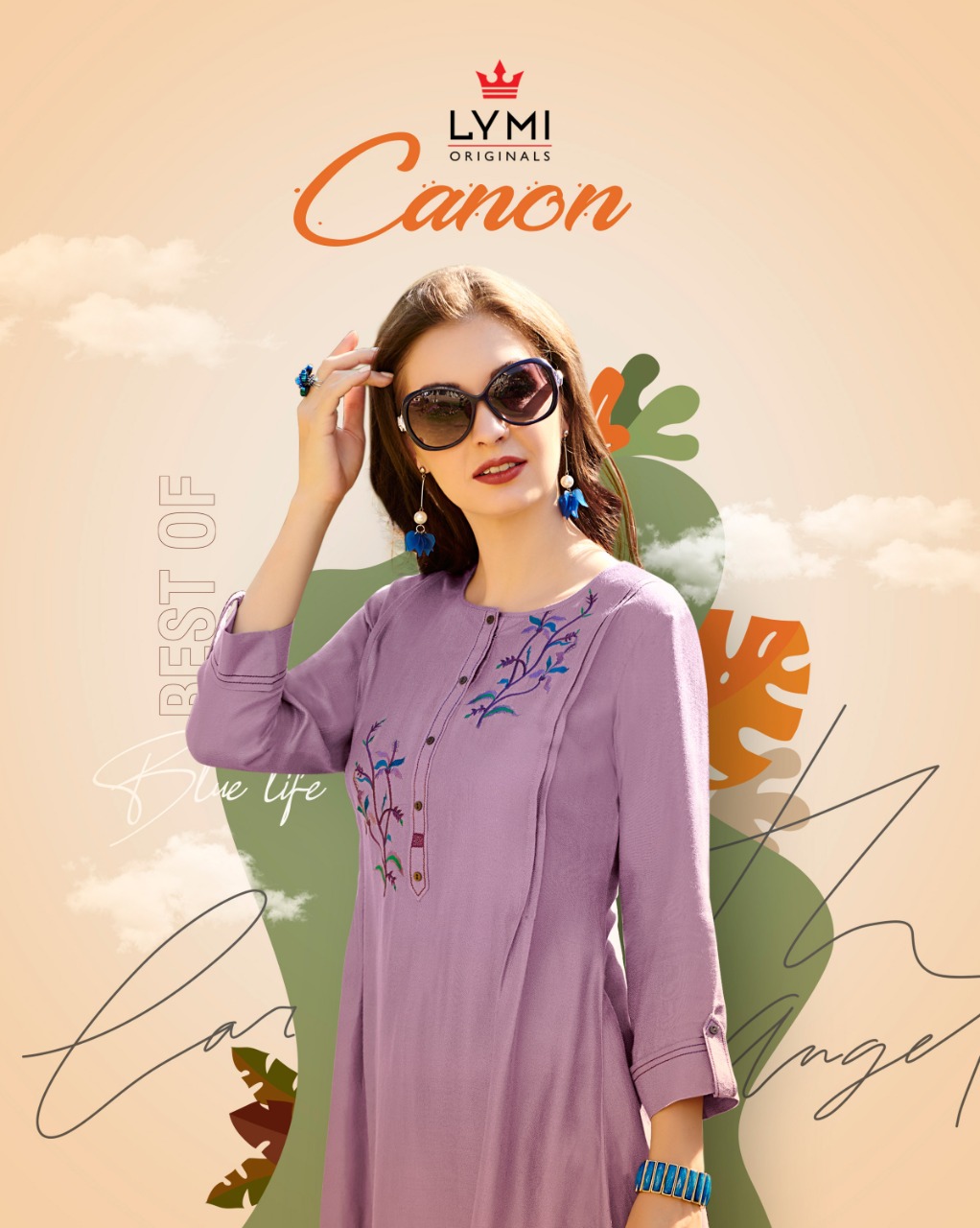 Lymi Present Canon Viscose With Embroidery Short Tops Collections