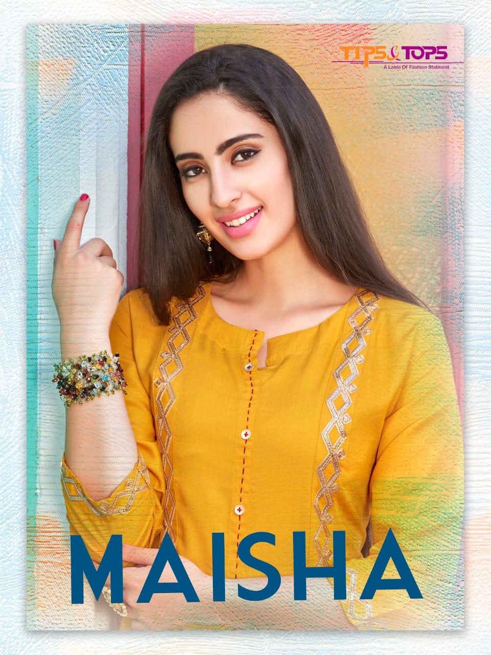 Maisha By Tips And Tops Party Wear Heavy Sequence Work Kurti With Cotton Pant Collection