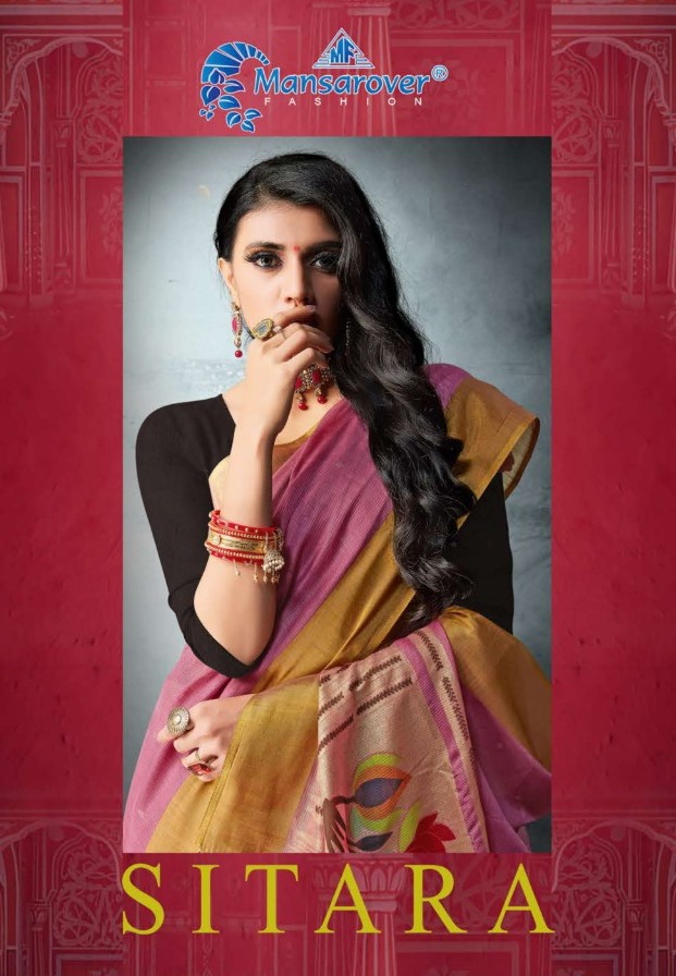 Mansarover Fashion Sitara Vol 1 Linen With Zari Patta Saree Wholesale Rate